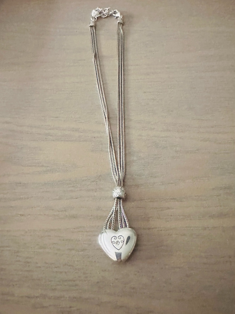Brighton Sparklung Heart Multi-Strand Heart Necklace - Picture 2 of 4